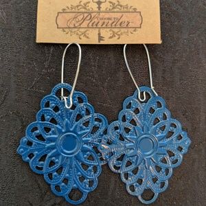 Vintage Retired 2014 Plunder Navy Rhombus Earrings